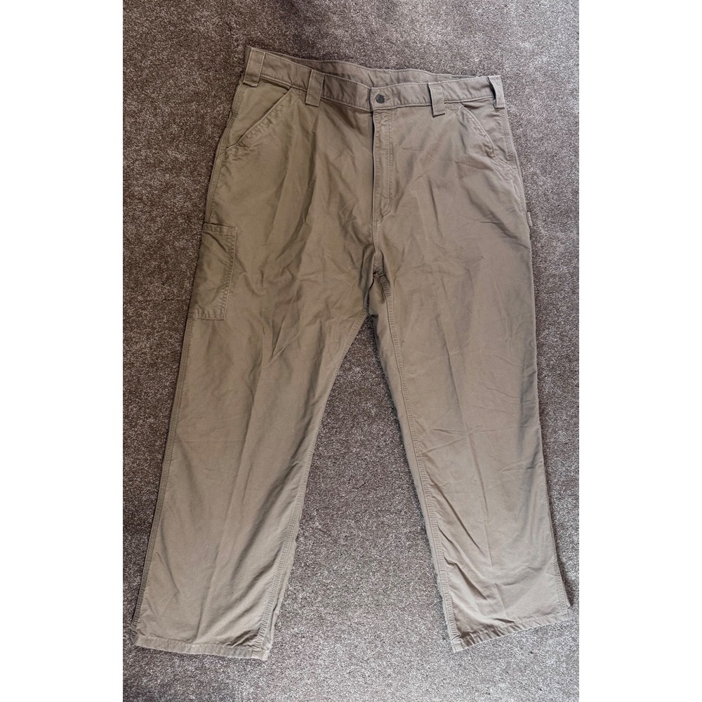 Carhartt Men's Tan Canvas Work Pants Dungarees Fit Size 40x30 B181DKH Carpenter